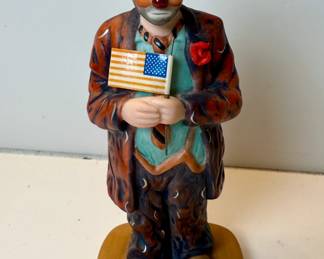 Weary Willy Figurine "God Bless America" from The Emmett Kelly Numbered Limited Edition Circus Collection.