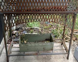 Burnished Metal Plant Stand