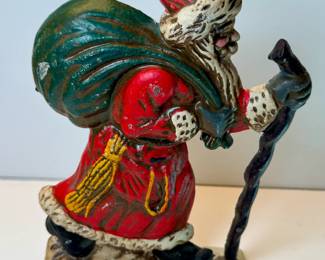 Vintage Cast Iron Santa Doorstop