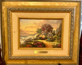 Framed/Matted Thomas Kinkade (A New Day Dawning) Artwork