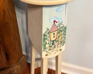 Hand Painted Wood Side Table