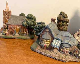 Thomas Kinkade "Lamplight Village Collection", "Windermer Church" and the "Falbrooke Florist" Illuminated Buildings