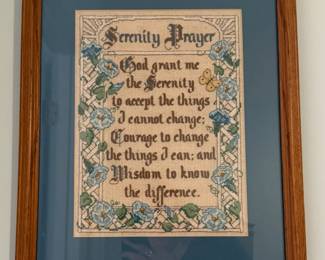 Framed/Matted "Serenity Prayer" Cross Stitch