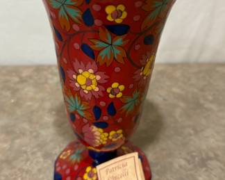 Patricia d 'Ascoli Classico Hand Painted Ceramic Vase
