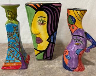 Hand Painted Ceramic Vases by Outi and Muzeum