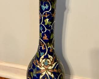 Vintage Tall Hand Painted Floor Vase