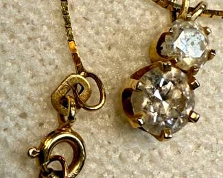 10K Gold Necklace and CZ Pendant