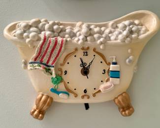 Ceramic Bathtub Wall Clock