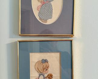 Framed/Matted Precious Moments Needlepoint