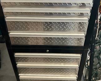 Steel Glide Black and Stainless Tool Bench