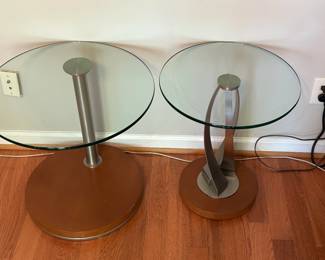 Glasss and Wood Side / Accent Tables