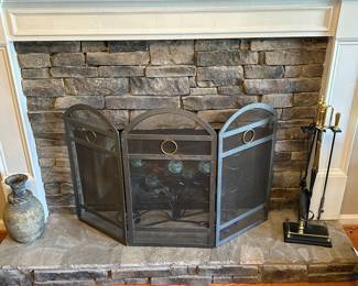 Fireplace Screen and Fireplace Tools