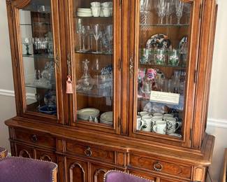 Stunning China Cabinet w/ Crystal, China and Silver