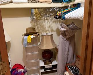 Hangers, linens, storage