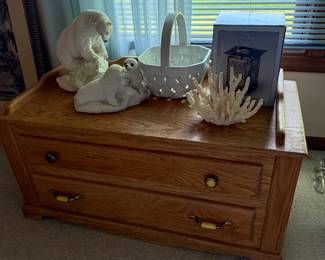 Wood chest, decor