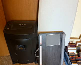 Paper shredder, folding table