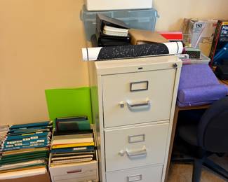 File cabinet, office supplies