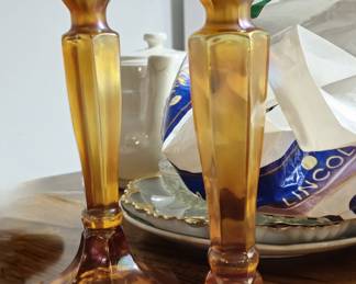 Vintage Glass Candlesticks