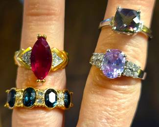 Various Costume Jewelry Rings