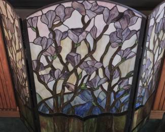Stained Glass Fireplace Screen