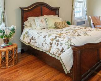 Bed and fake flowers , several plated silver ware