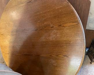 Oak table with leaf and base