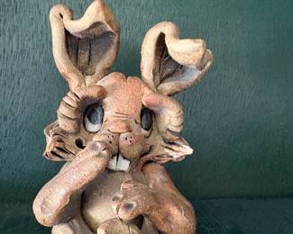 Max Hindt Signed Art Pottery Bunny