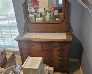 Vintage dresser with tilt mirror
