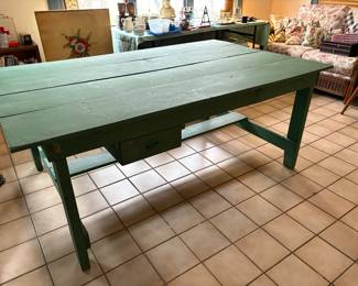 Painted Green Farm Table 