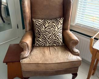 Leather Wingback Chair 