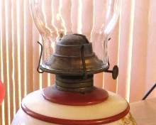 Hand Painted Hurricane Oil Lamp
