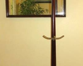 Bombay Modern Hall Tree Coat Rack, Heavy Carved wood Wall Mirror