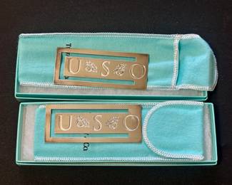 Tiffany & Co. silverplate bookmarks (USO 1992)
