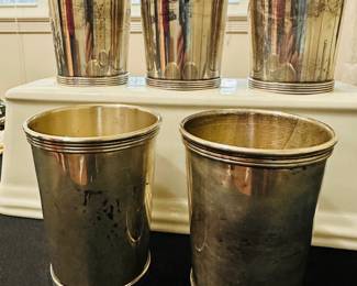 Five (5) sterling silver mint julep cups