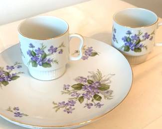 Royal Geoffrey Fine China snack plate and cup set, likely from Japan.  (set of 2)