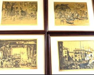 Lionel Barrymore Gold Foil Etched Prints (4)