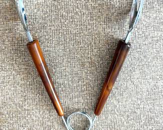 Vintage Bakelite-Handle Ice Tongs 