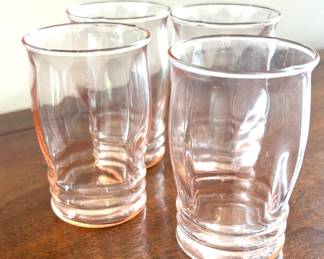 Pink Depression Juice Glasses