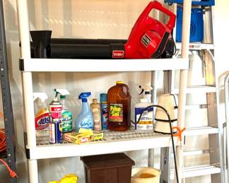 Supplies and Rubbermaid Shelf 