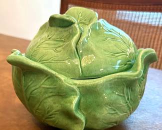 Vintage  ~ Holland Mold Ceramic Cabbage Serving Bowl W/Lid 