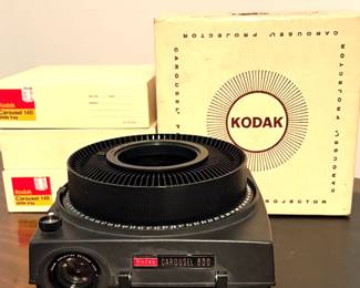 Kodak Carousel 600 slide projector, used for projecting 35mm slides (3 sets) 