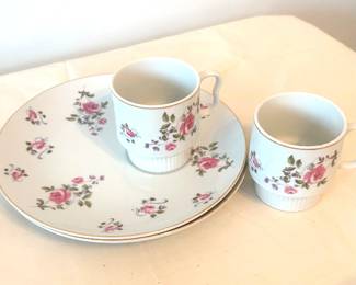 Royal Geoffrey Fine China snack plate and cup set, likely from Japan.  (Set of 2)