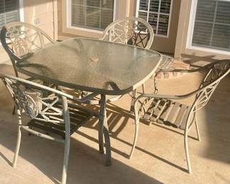 Hampton Bay Patio Table and Chairs.
