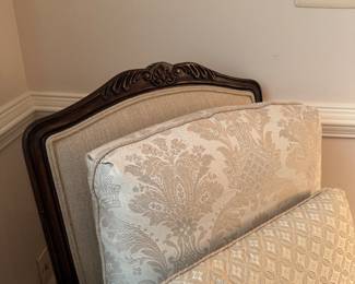 Gorgeous Upholstered Chair and Ottoman by Thomasville