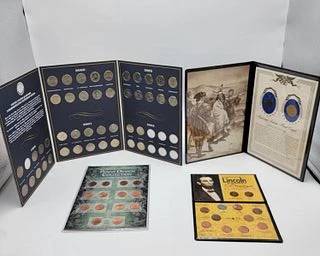 United States Commemorative Statehood Quarters Collector's Album 1999-2003 Volume 1 Brilliant Uncirculated Penny Design Collection Philadelphia & Denver Mints Complete Lincoln Penny Design Collection American Indian Head Coins