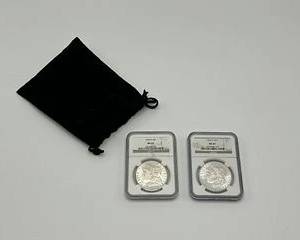 MS 63 Graded 1900 & 1902 O Morgan Silver Dollars