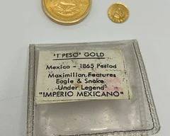 1865 1 Peso - Gold, 1980 South Africa 1/4 oz Fine Gold Pendant