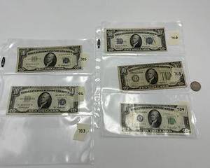 Sequential $10 Dollar Bills Series 2004 25942863-67