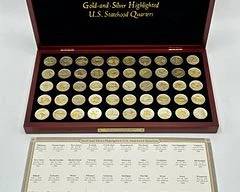 Gold and Silver Highlighted US Statehood Quarters COMPLETE