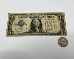 1928 D09086872B $1 silver certificate